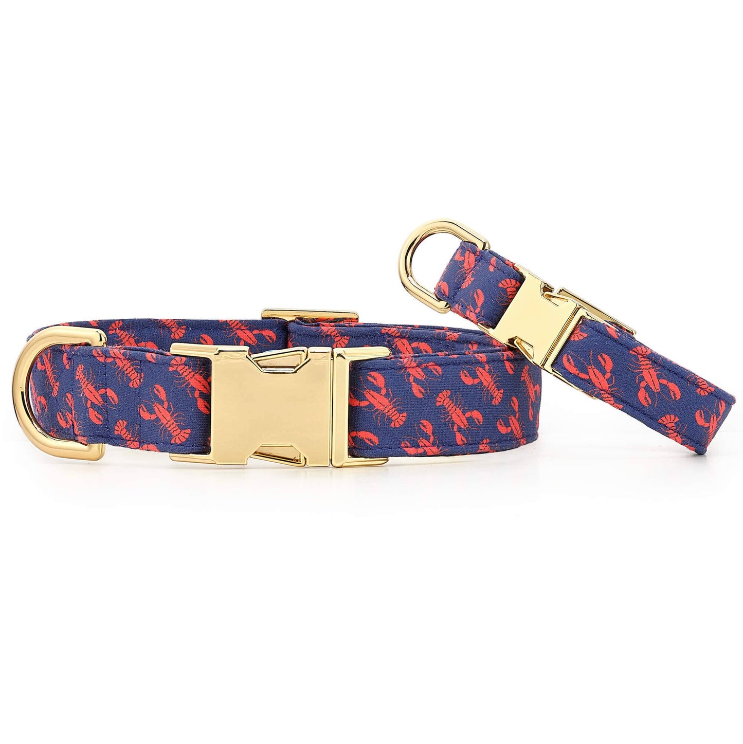 Catch of the Day Navy Dog Collar Large