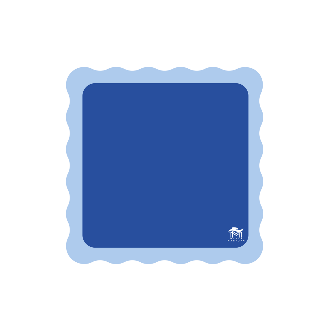 MINI MAHJONG MAT | Color Wave | 21" x 21": Pink Center- Blue Scallop