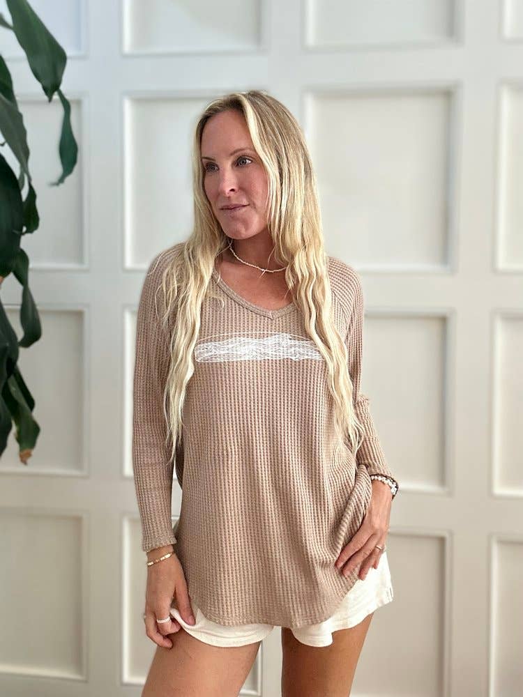 Mocha Whalebone Bamboo Waffle: Large