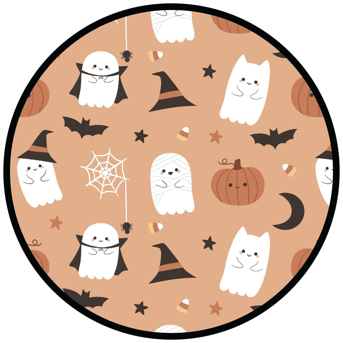 Boo-Tastic Glow-in-the-Dark Halloween Two-Piece Bamboo Long Sleeve Kids Pajama Pants Set: Orange/Multi / 3T