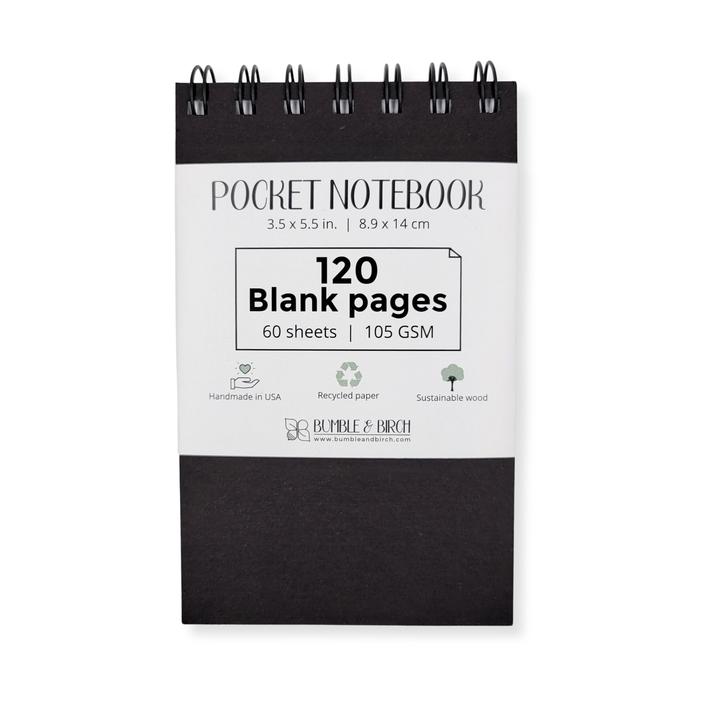 Sunflower Bee Wood Pocket Notebook - Notepad