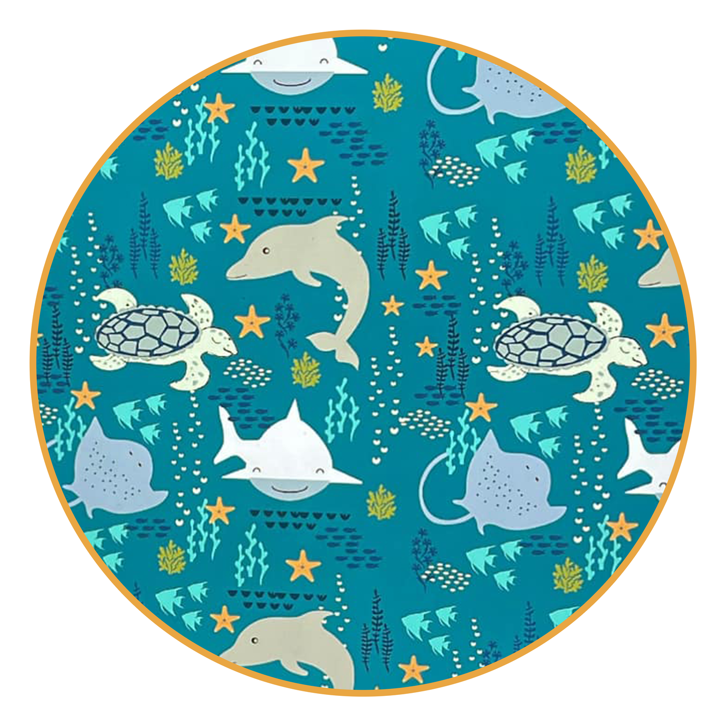 Ocean Friends Bamboo Pajama Convertible Footie Romper: Blue / 3-6M