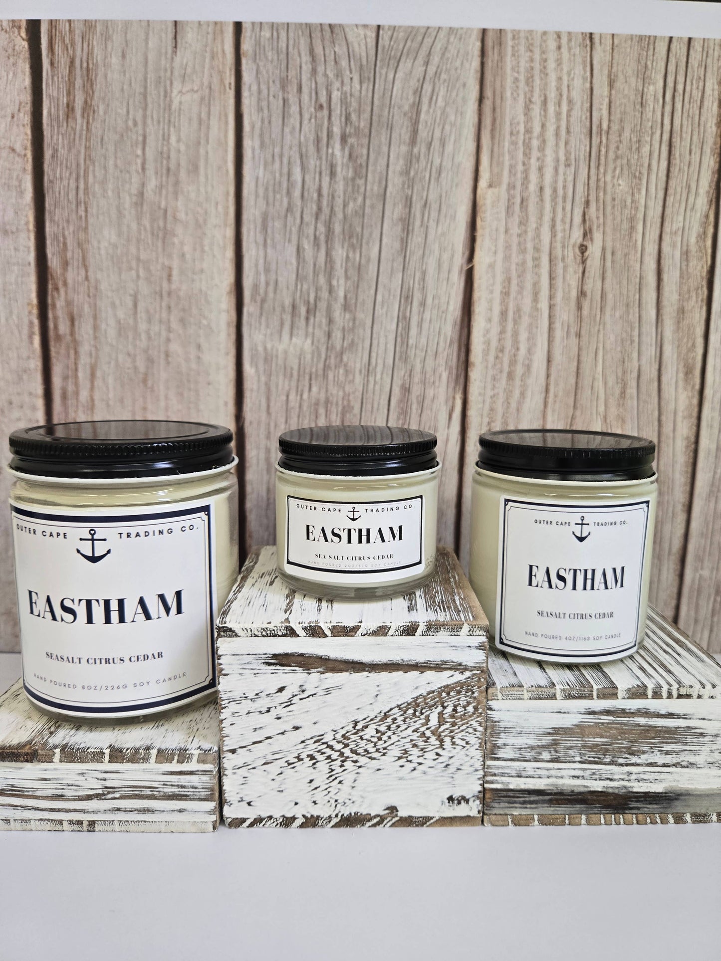 Eastham Cape Cod Soy Wax Crackling Wooden Wick Candle bulk wholesale: 8oz