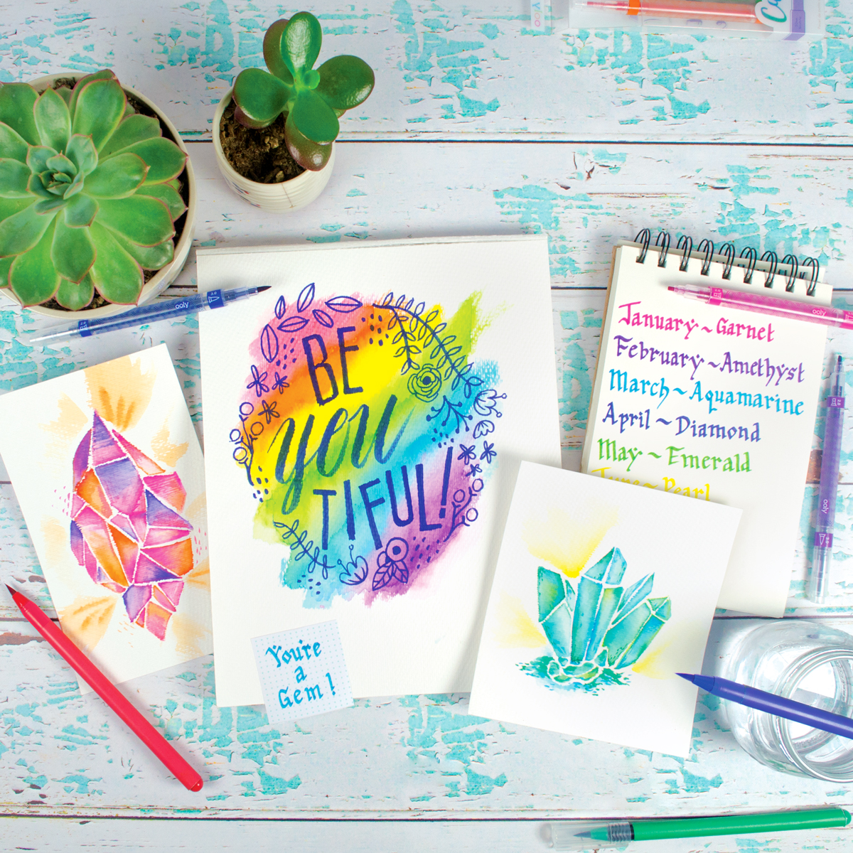 Chroma Blends Watercolor Paper with art supplies