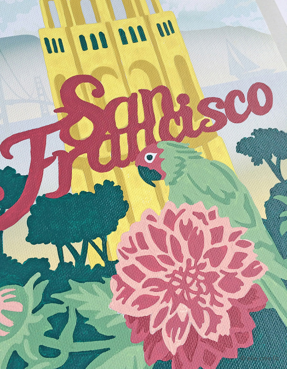 Parrot at Coit Tower | 8x10 paint-by-number kit