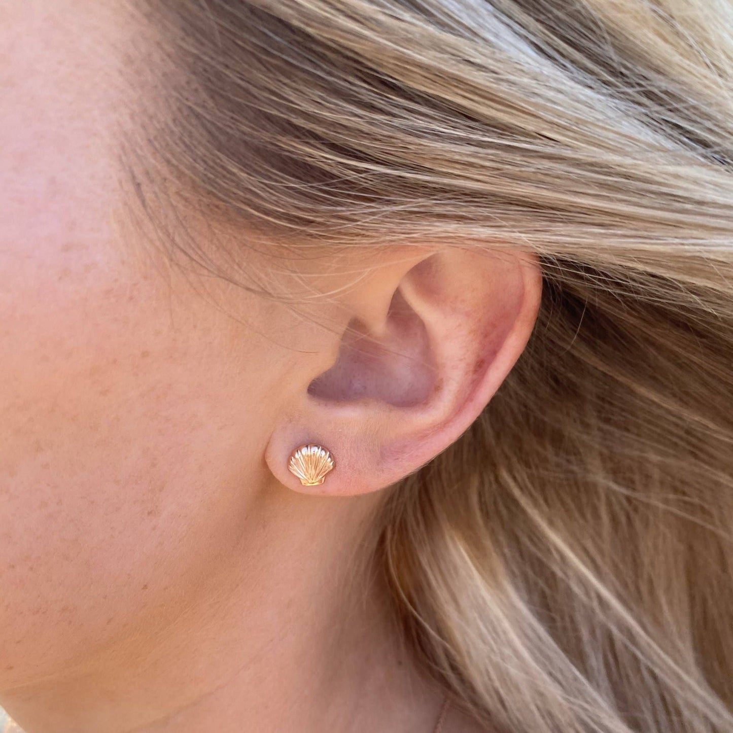 Seashell Earrings: Gold