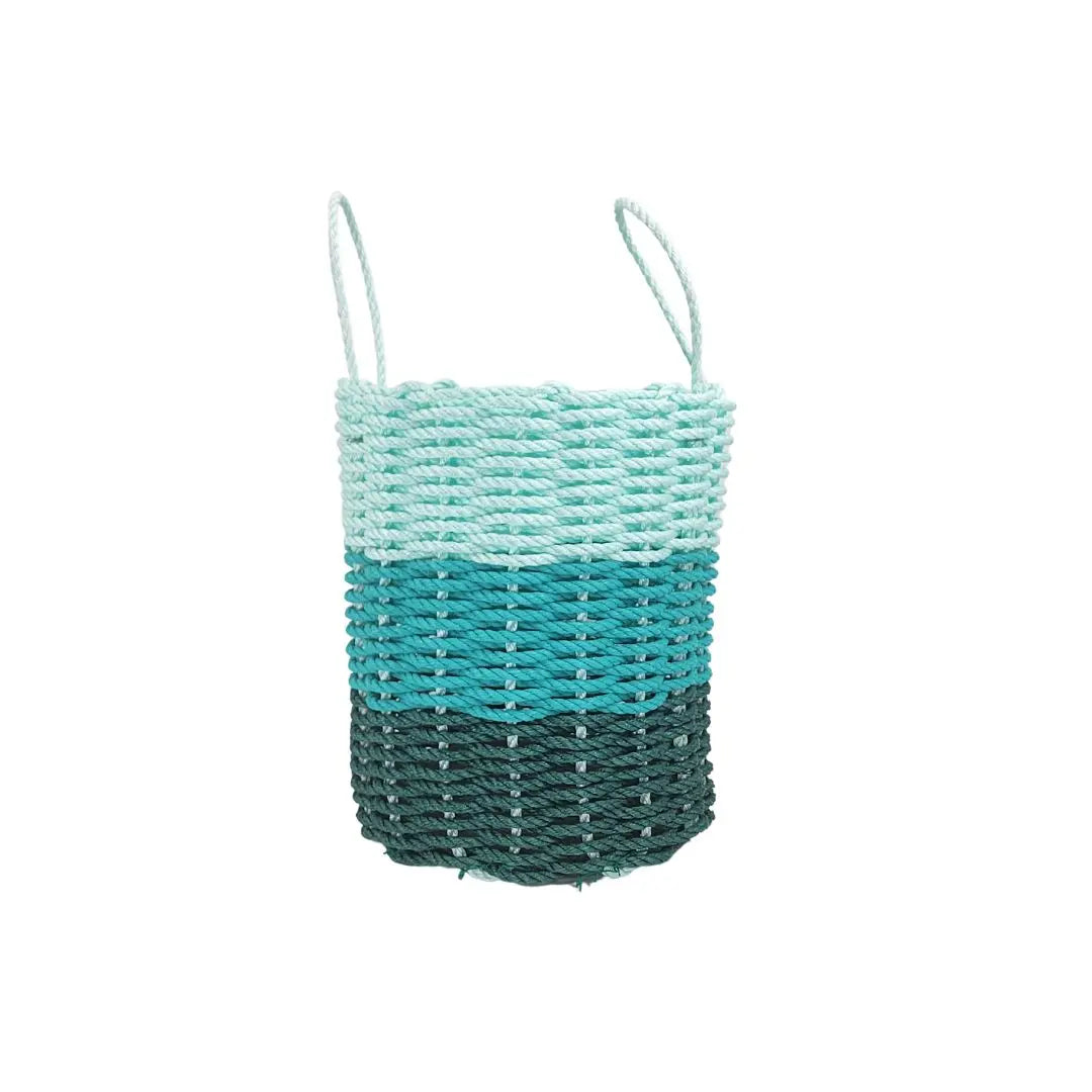Lobster Rope Storage Basket Hunter Green, Teal, Seafoam