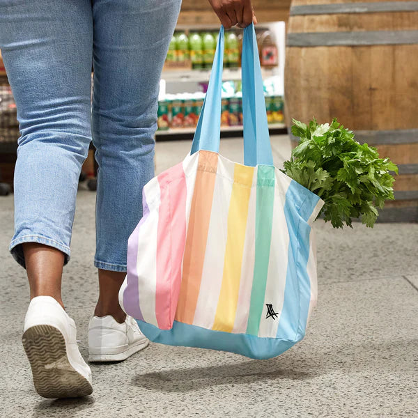 Medium Foldaway Tote Bag - Unicorn Waves