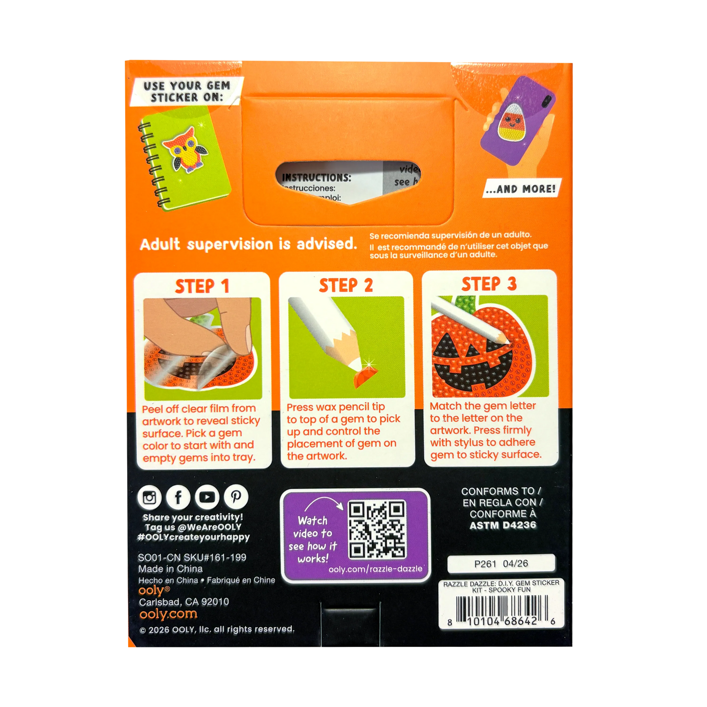 Mini Razzle Dazzle DIY Gem Sticker Kit - Spooky Fun