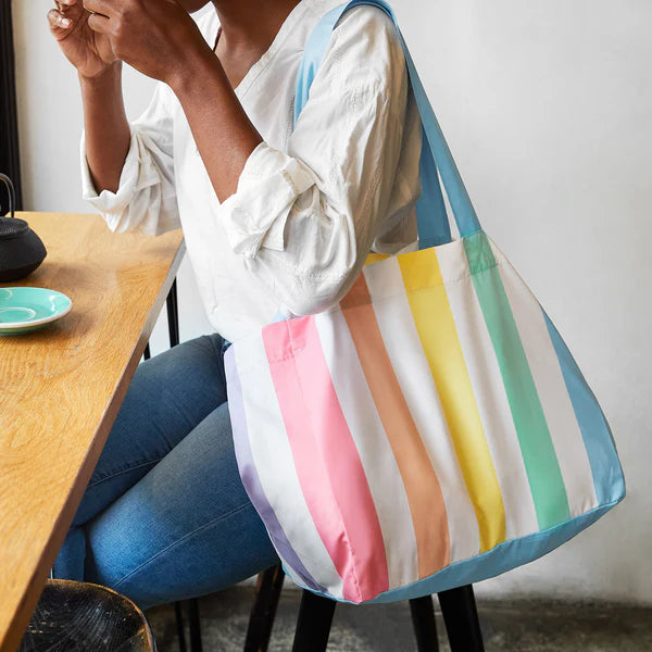 Medium Foldaway Tote Bag - Unicorn Waves