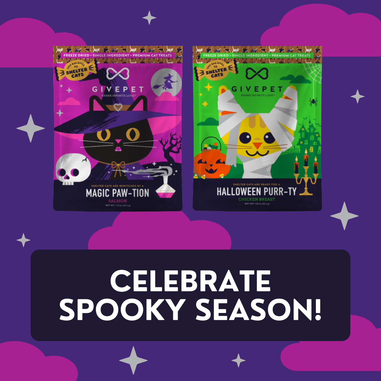GivePet Magic Paw-tion Halloween Freeze-Dried  Cat Treats