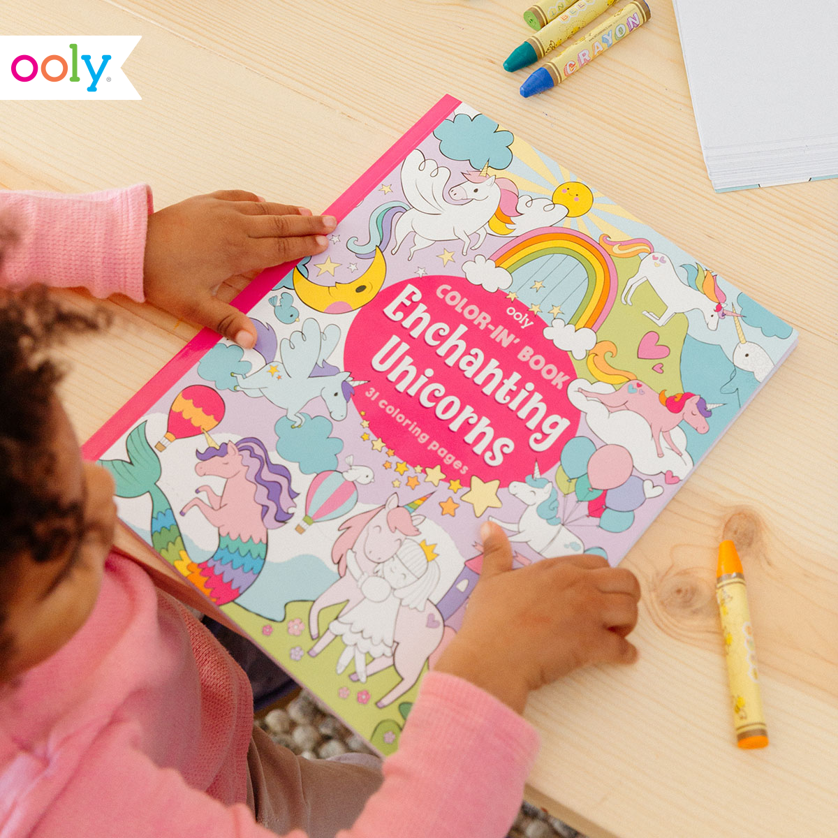 Color-in' Book: Enchanting Unicorns (8" x 10";31 Pages)
