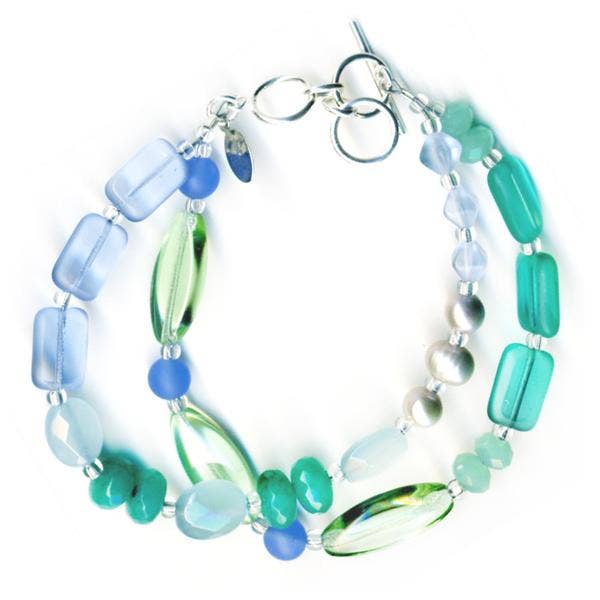 Seaglass Medley 2-Strand Bracelet: Seaglass