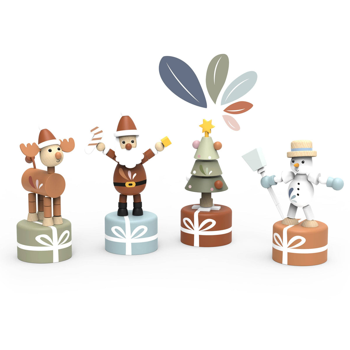 Display of 12 Christmas Pushing Puppet