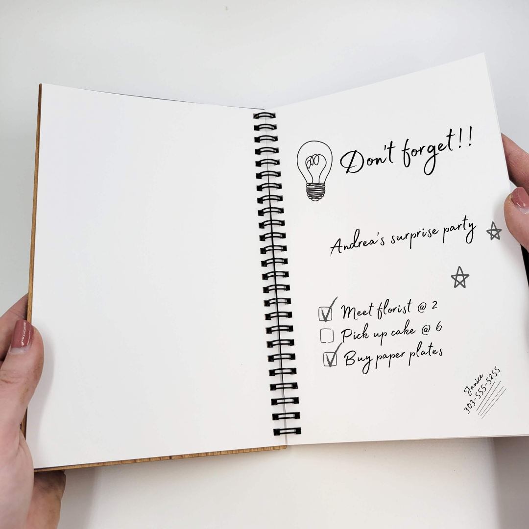 Positive thoughts wood journal - refillable notebook: Blank