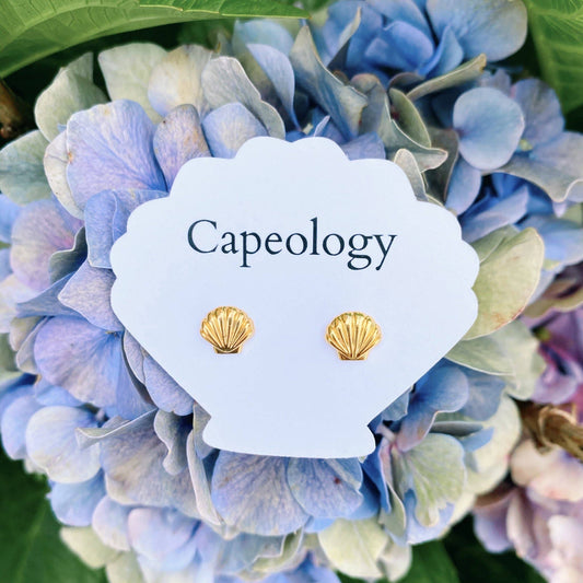 Seashell Earrings: Gold