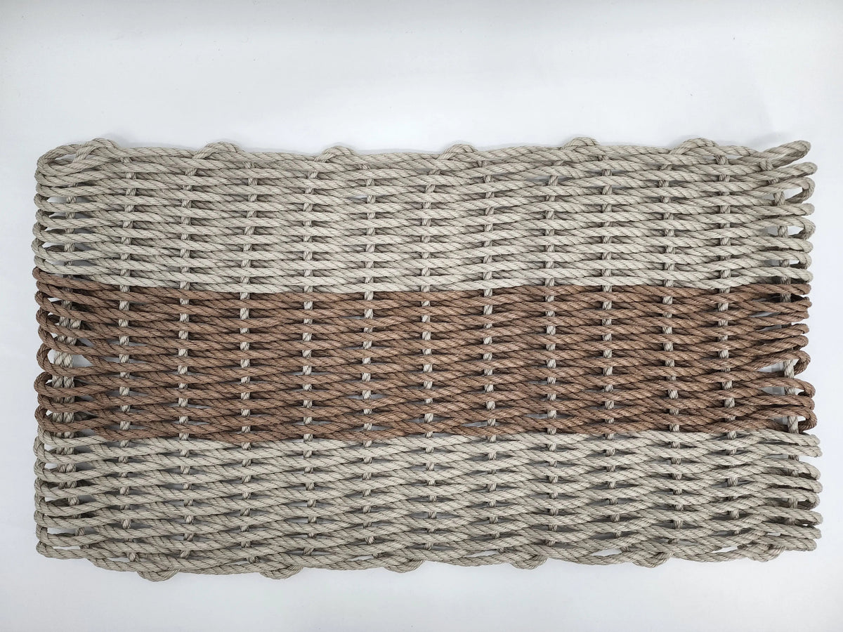 Lobster Rope Mat Tan and Brown, Natural Color