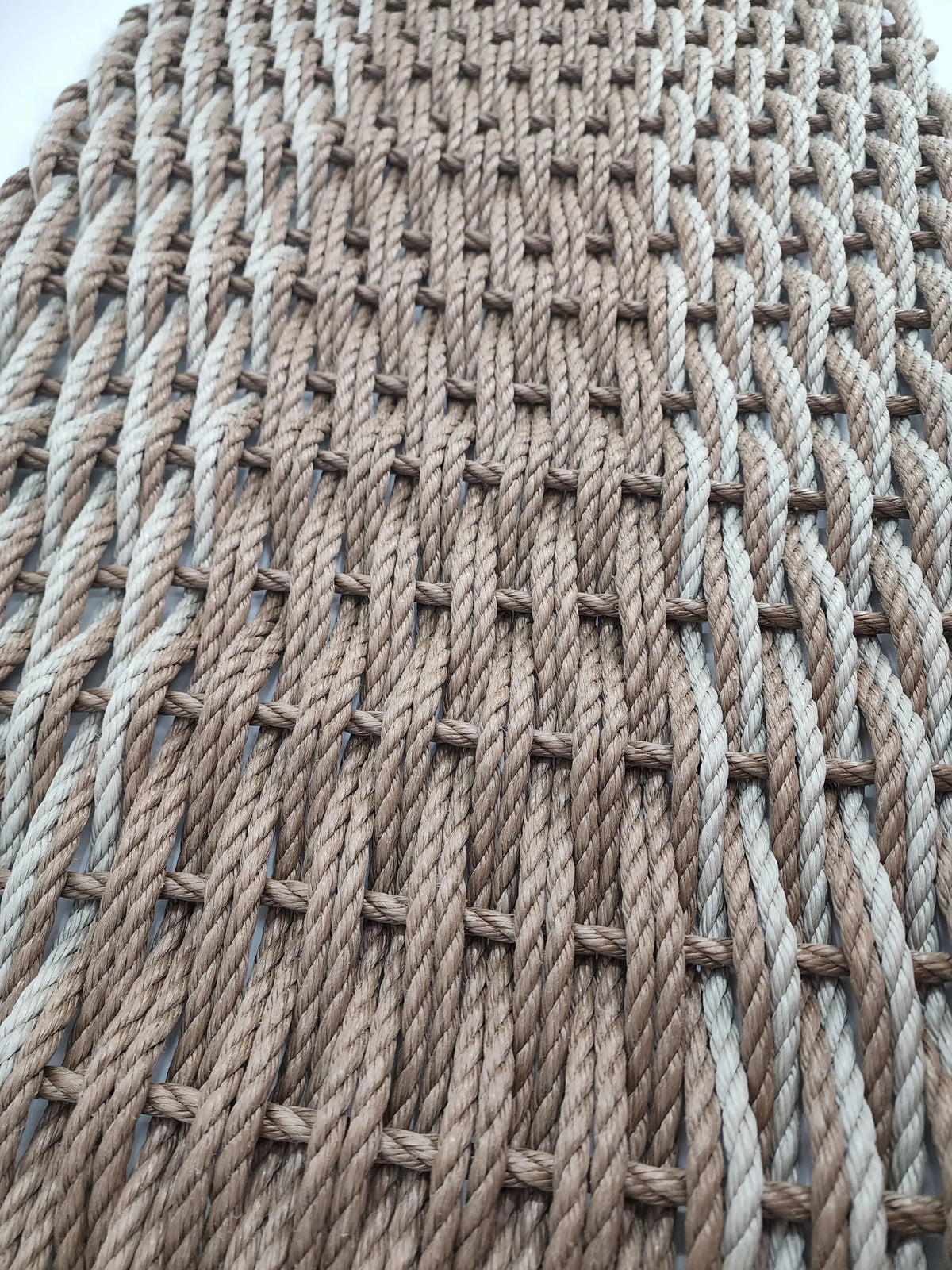 Large Brown and Tan Lobster Rope Mat made with Lobster Rope, Double Weave, Vibrant, Long Lasting Durable