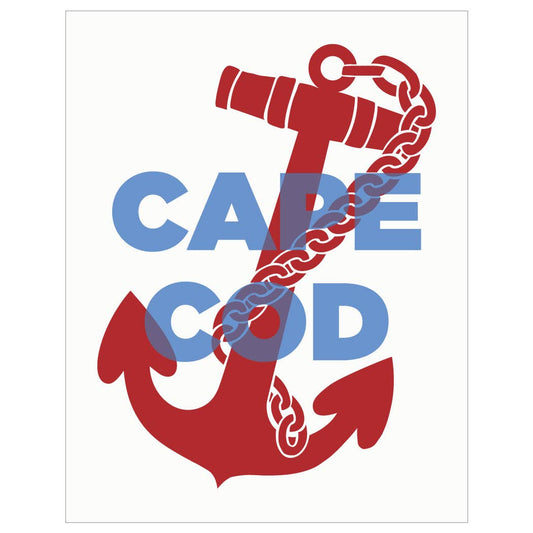 2.5'' x 3.5' Cape Cod Red Anchor Magnet