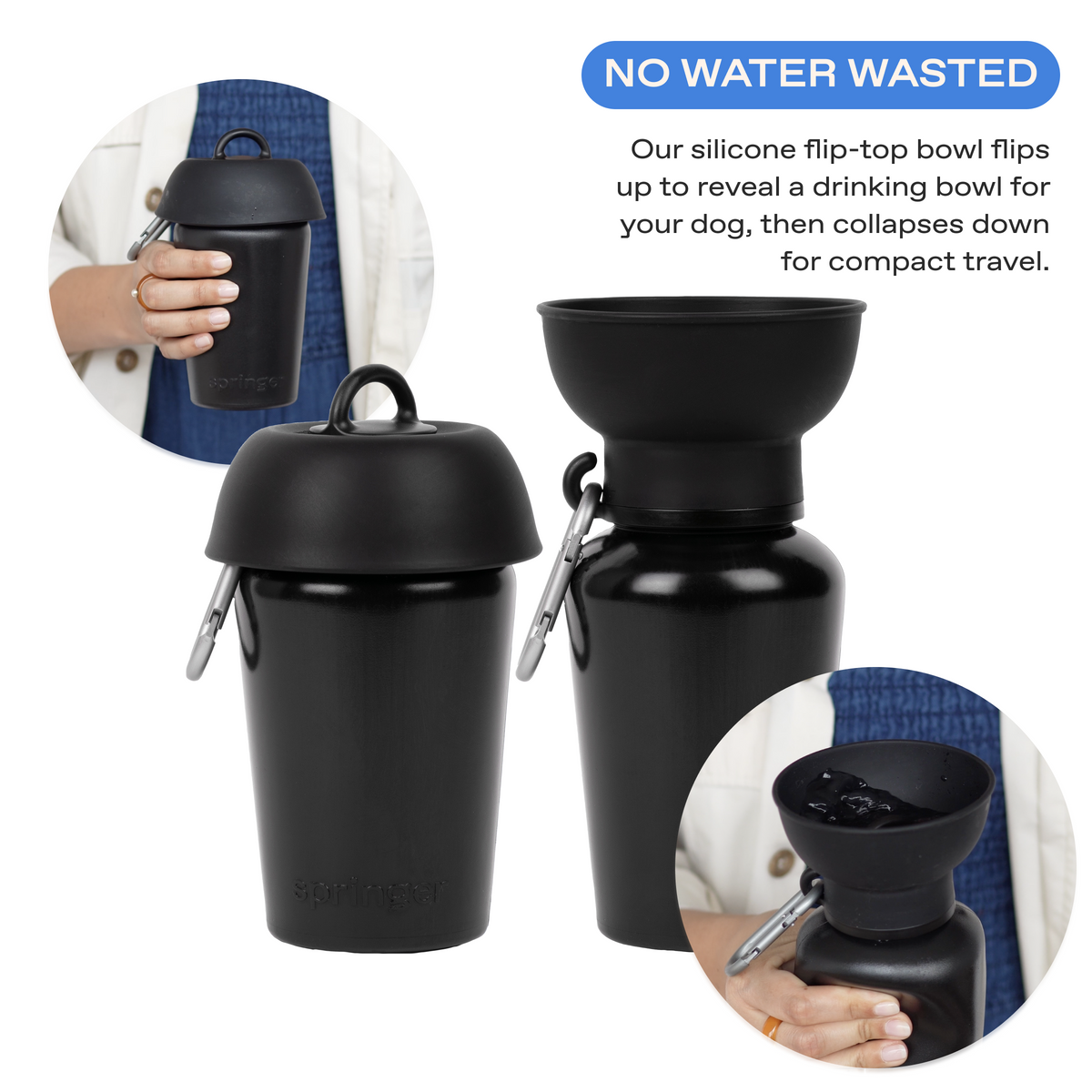 20oz Flip Springer Dog Travel Water Bottle