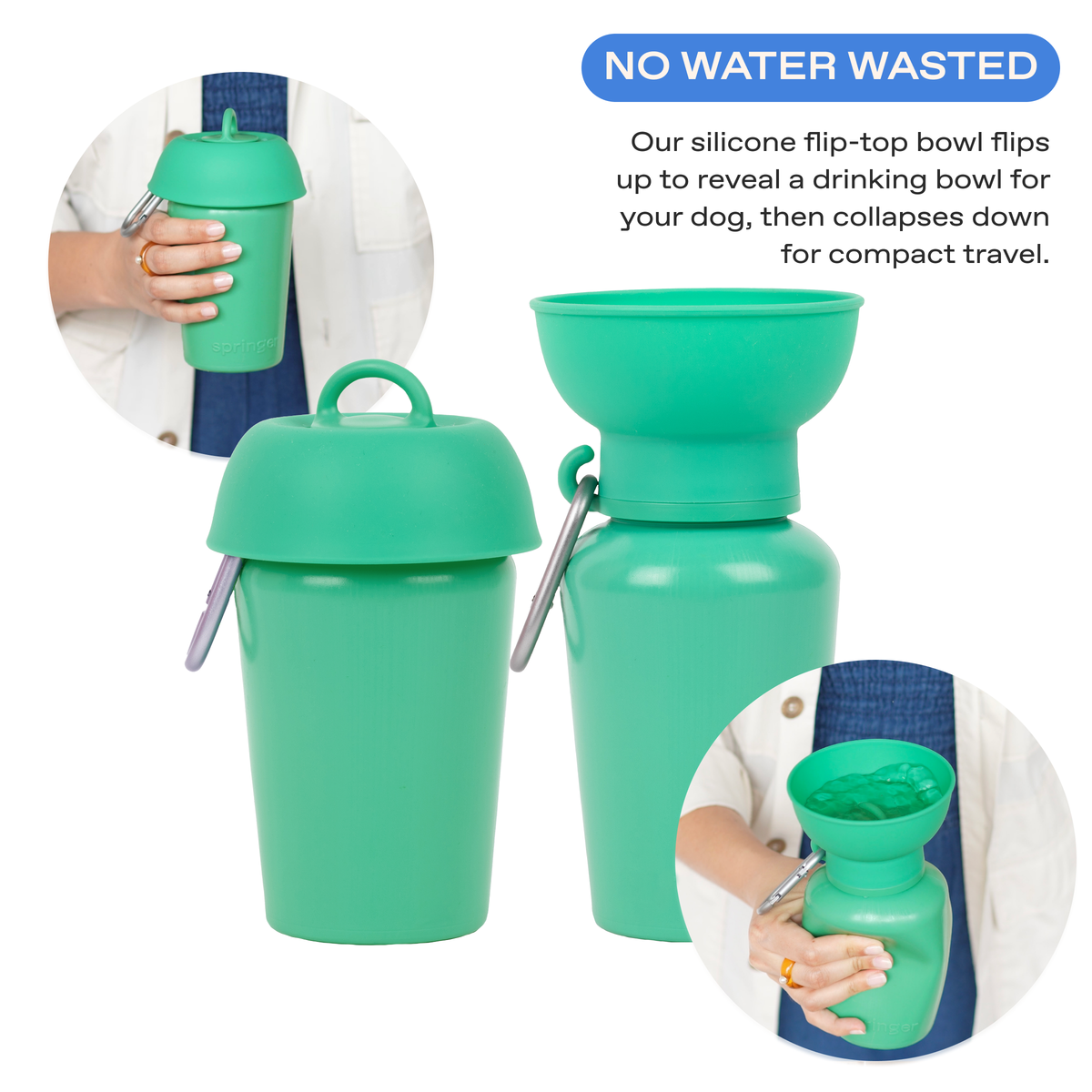 20oz Flip Springer Dog Travel Water Bottle