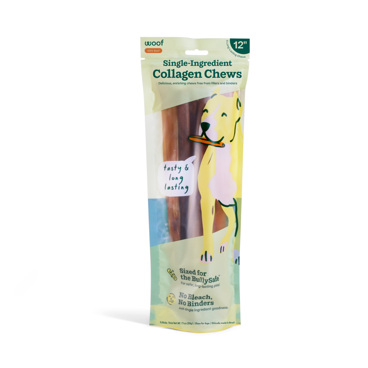 BullySafe Chews - Pure Collagen: Beef / 6-inch 10 pack