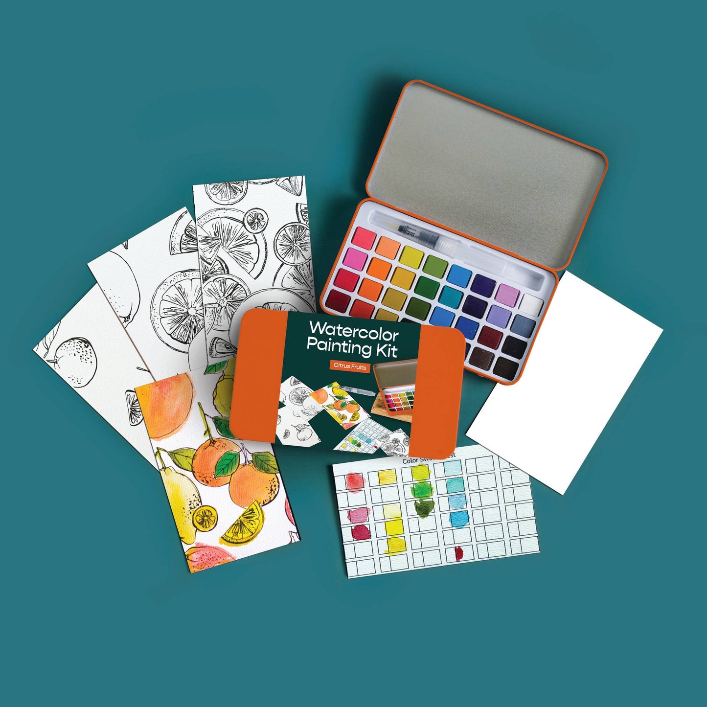 Citrus Fruits watercolor painting kit
