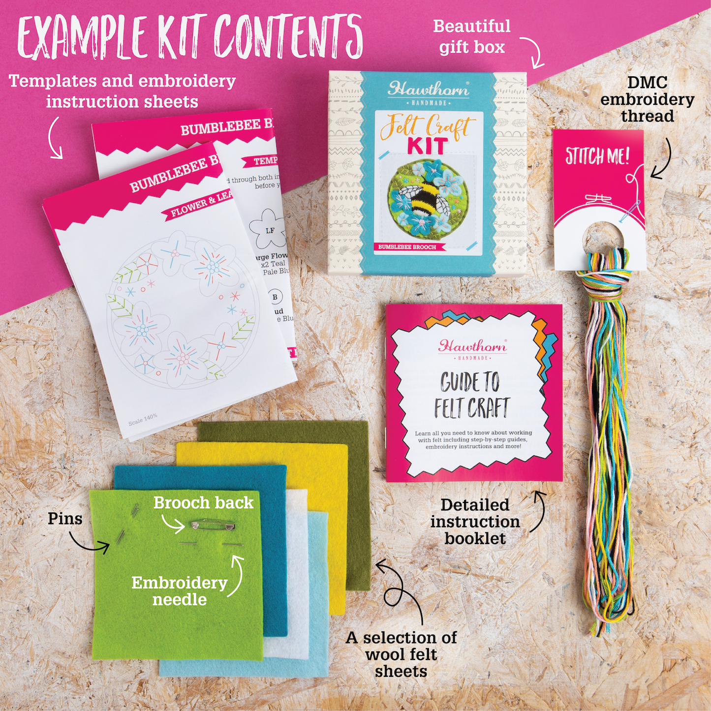 Wren Felt Craft Brooch Kit | Complete Craft Kit