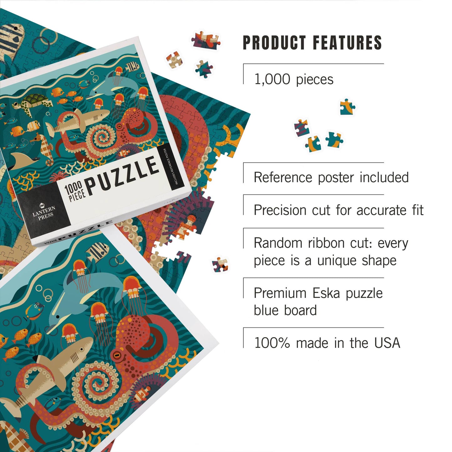 1000 PIECE PUZZLE Marine Life, Geometric