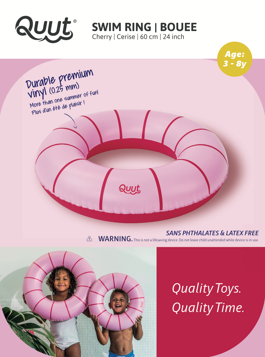 Quut Swim Rings Small - Small Size Swim Ring 16 inch: Cherry