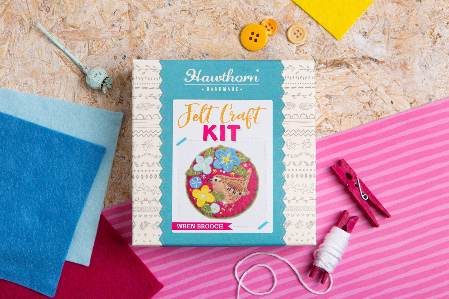Wren Felt Craft Brooch Kit | Complete Craft Kit