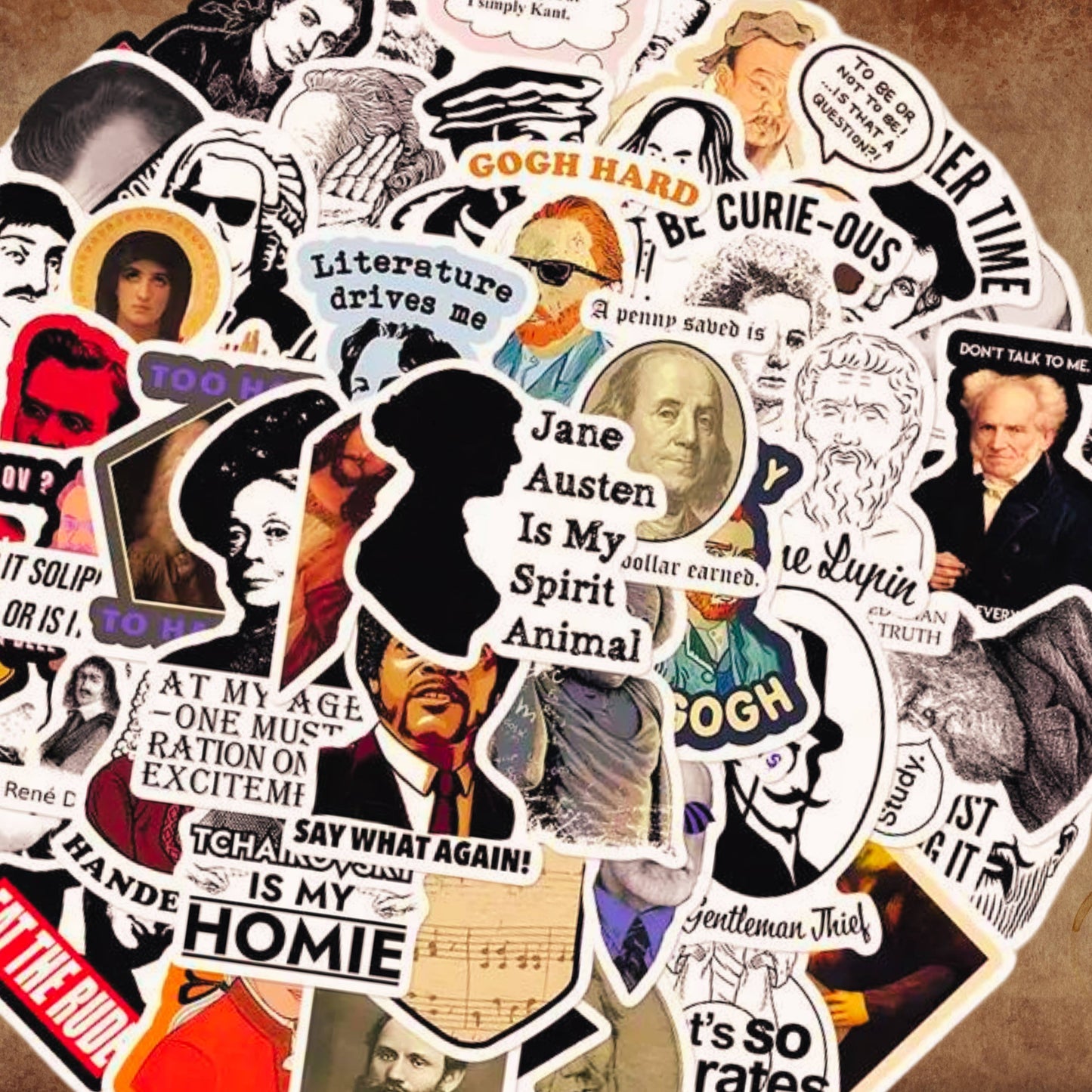 Philosophical Puns Sticker Pack: Witty Thinkers' Delight: 10 Stickers