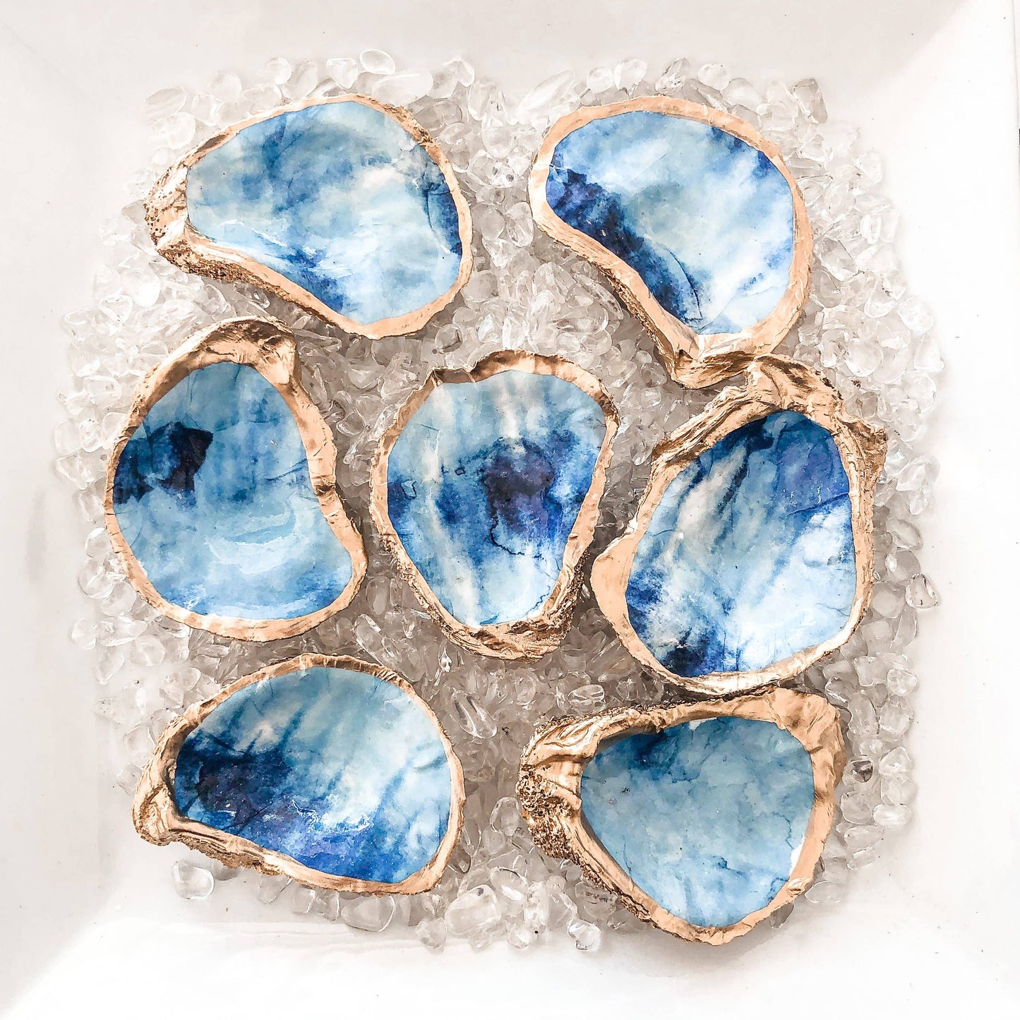 Watercolor Ombré Oyster Shell Trinket Dish