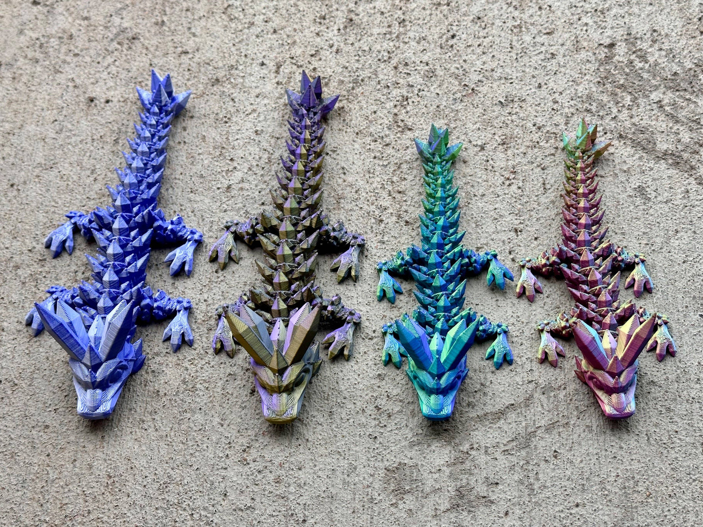 3D Printed 6" Baby Crystal Dragon