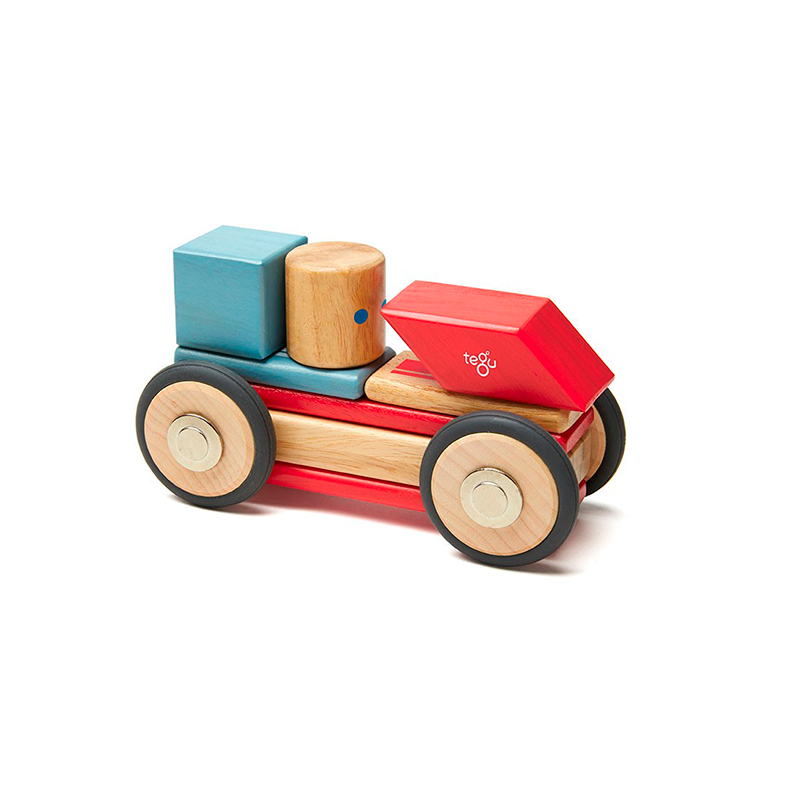 Daredevil Magnetic Wooden Blocks Stunt Team, 12 pieces