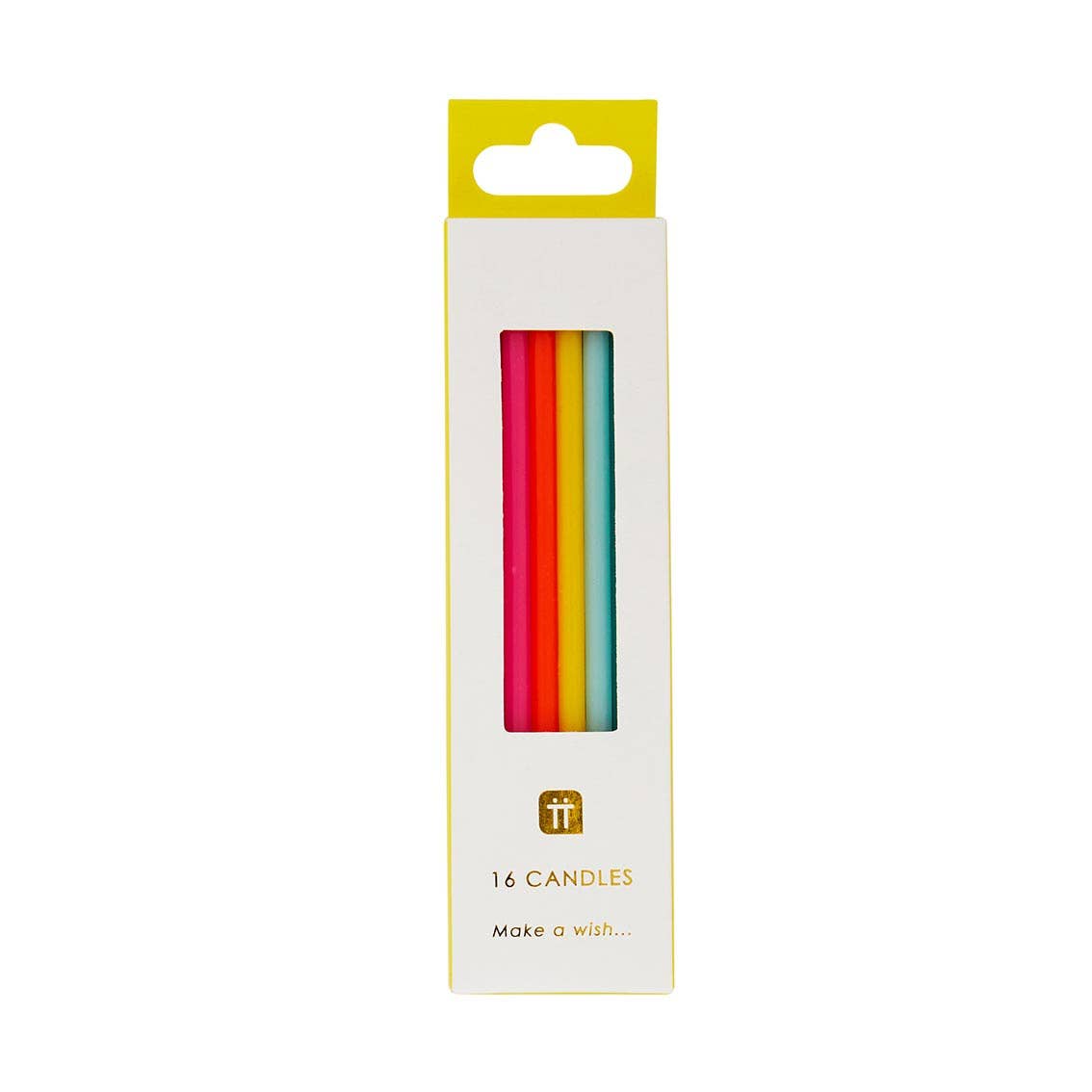 Tall Rainbow Birthday Candles - 16 Pack,