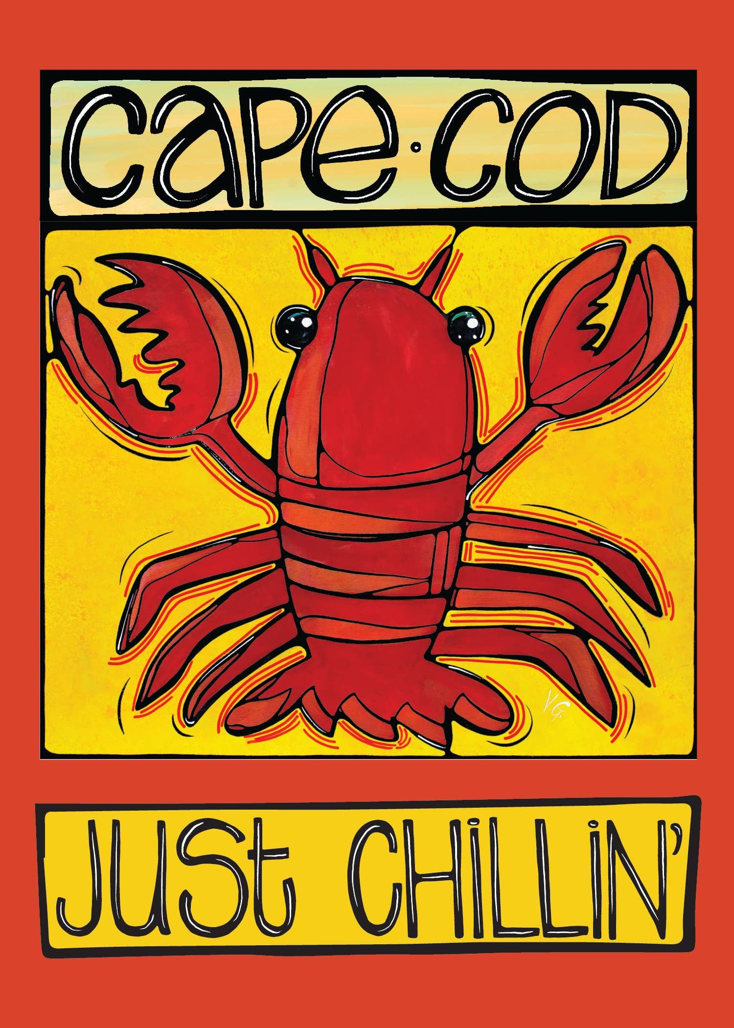 Cape Cod Lobster Postcard – Just Chillin’ – Massachusetts