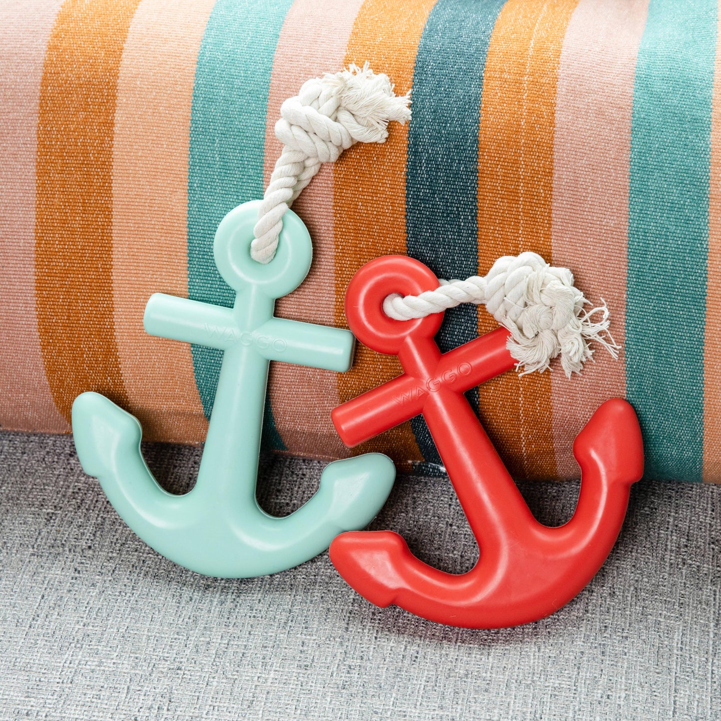 Anchors Aweigh Rubber Dog Toy: Navy / Large