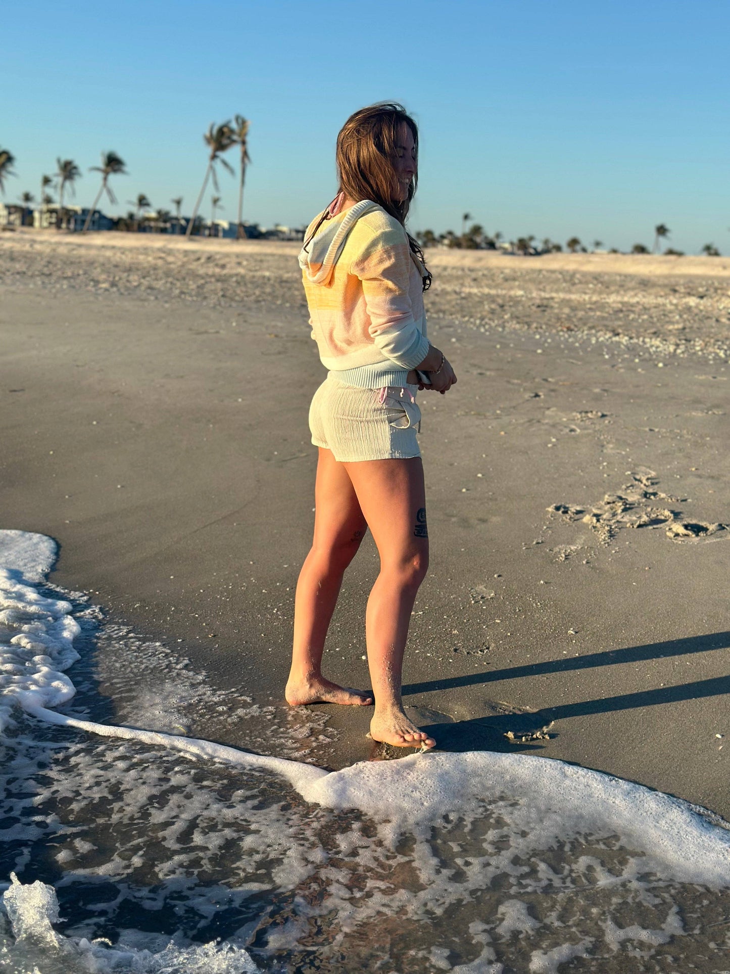 Zip Blue Block Up Beach Sweater