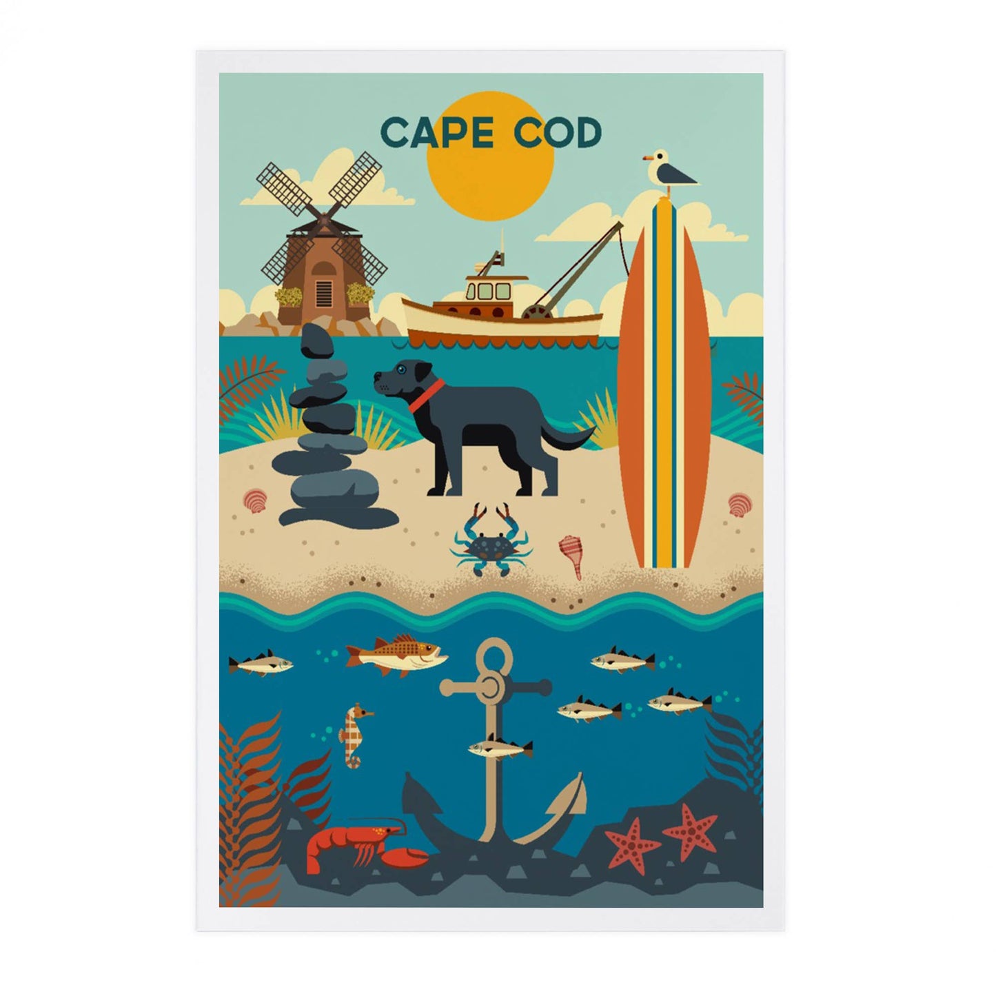 PREMIUM POSTCARDS Cape Cod, Beach Geometric