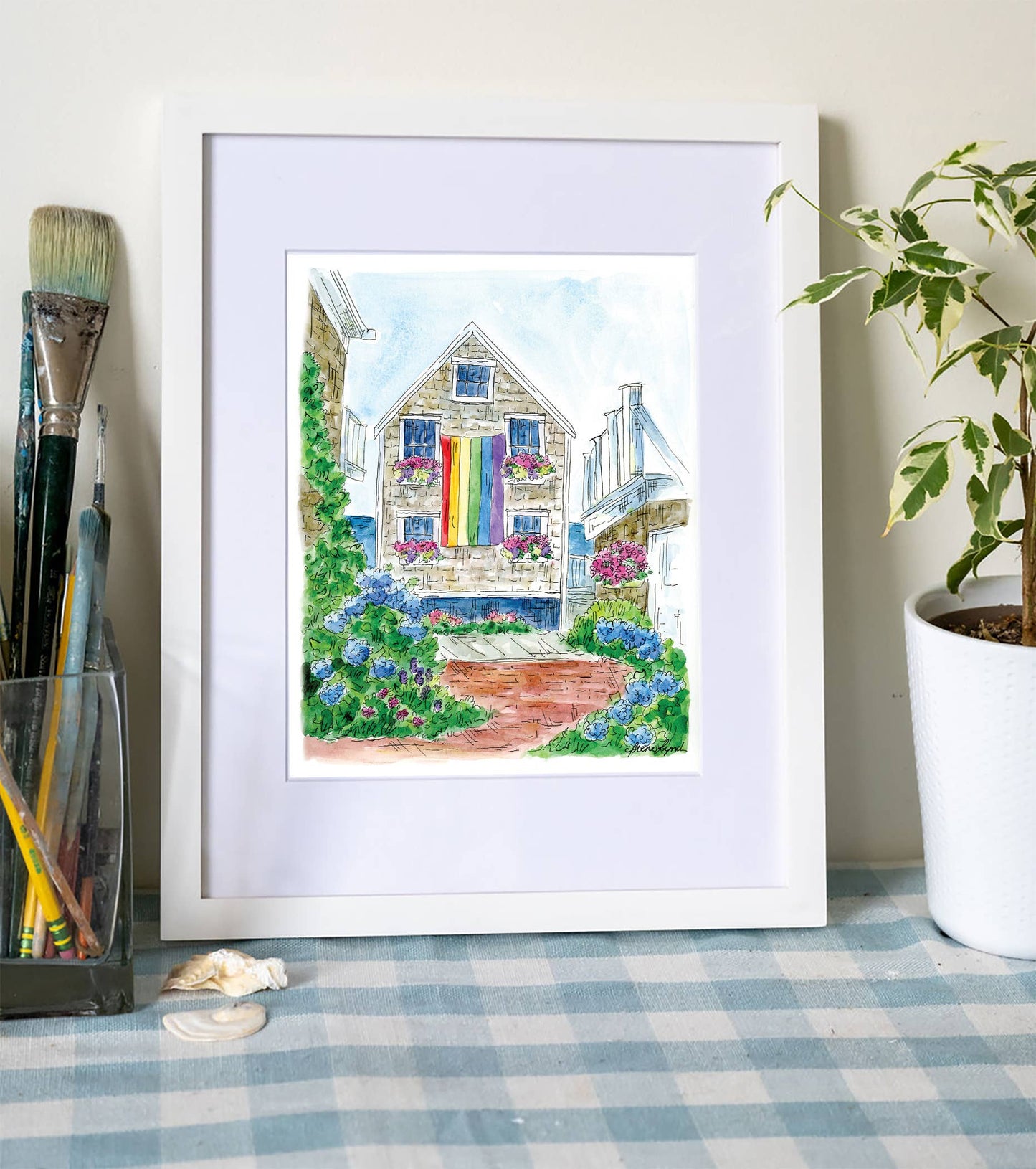 Provincetown Flag House  | Cape Cod Art Print