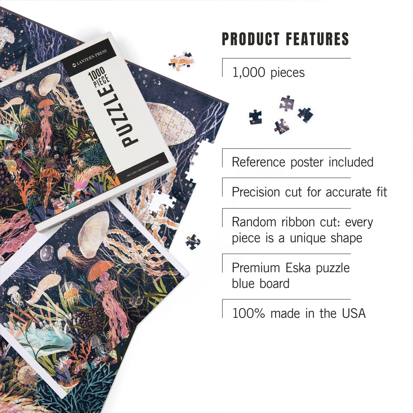 1000 PIECE PUZZLE Luminescent World, Jellyfish