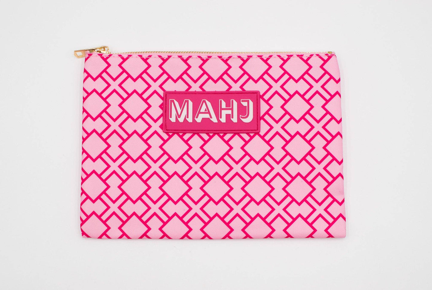 Premium Mahjong Card & Accessory Bag: Geometric- Green Card & Accessory Bag