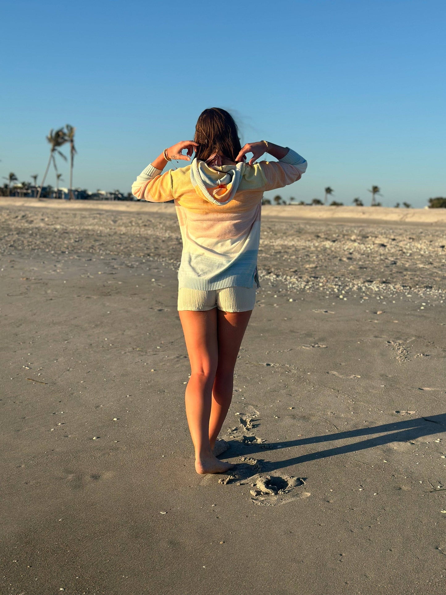 Zip Blue Block Up Beach Sweater