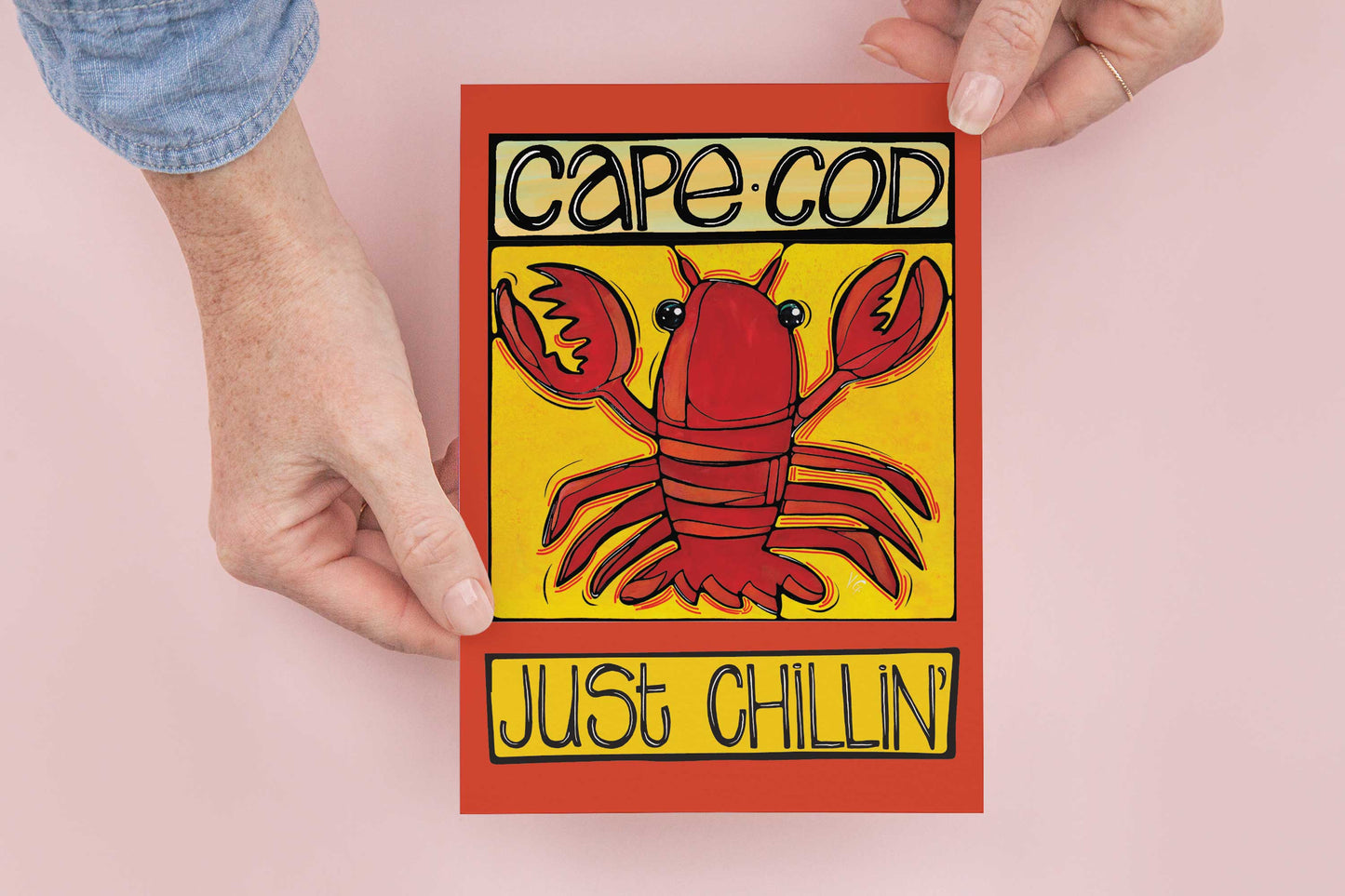 Cape Cod MA Postcard: Fun Lobster Beach Travel Coastal Card: 24