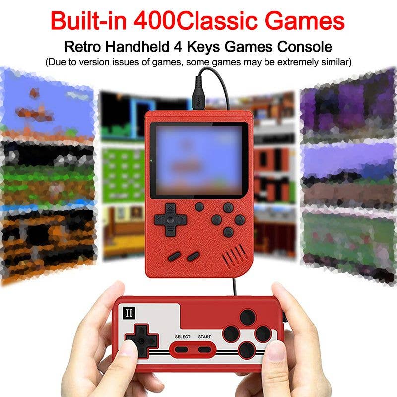 Retro Handheld Game Box Console with 400 Classic Games:: Grey