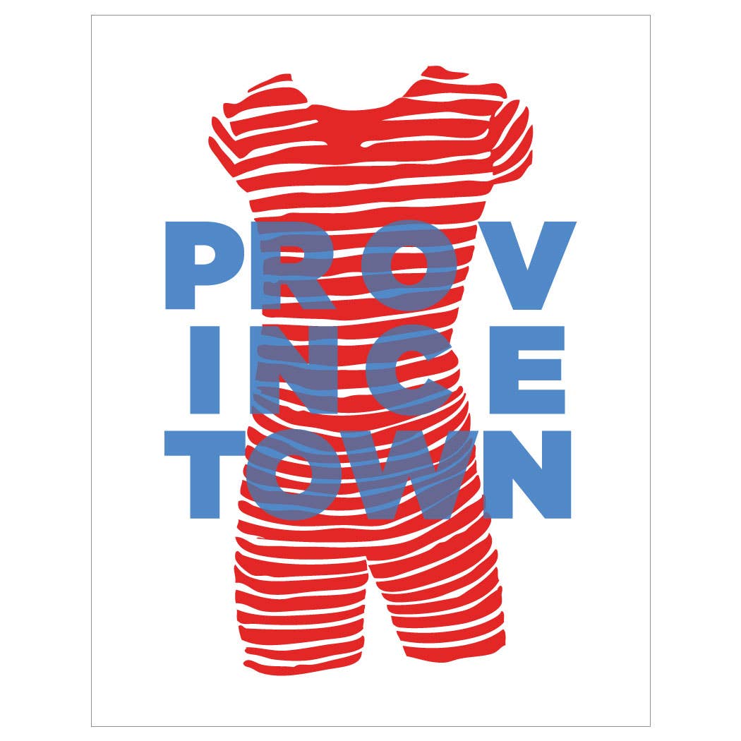 2.5'' x 3.5'' Provincetown Striped Bathing Suit Magnet