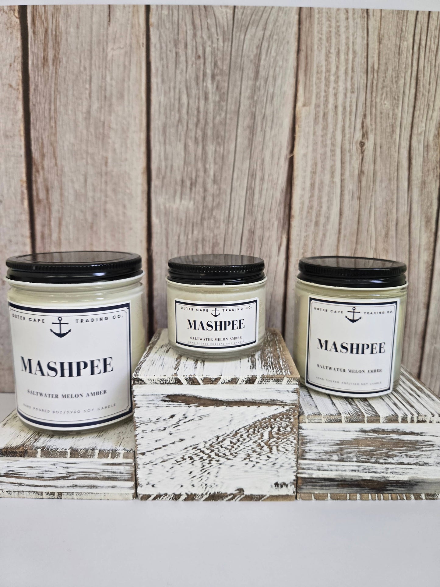 Mashpee Cape Cod Soy Wax Crackling Wooden Wick Candle bulk wholesale