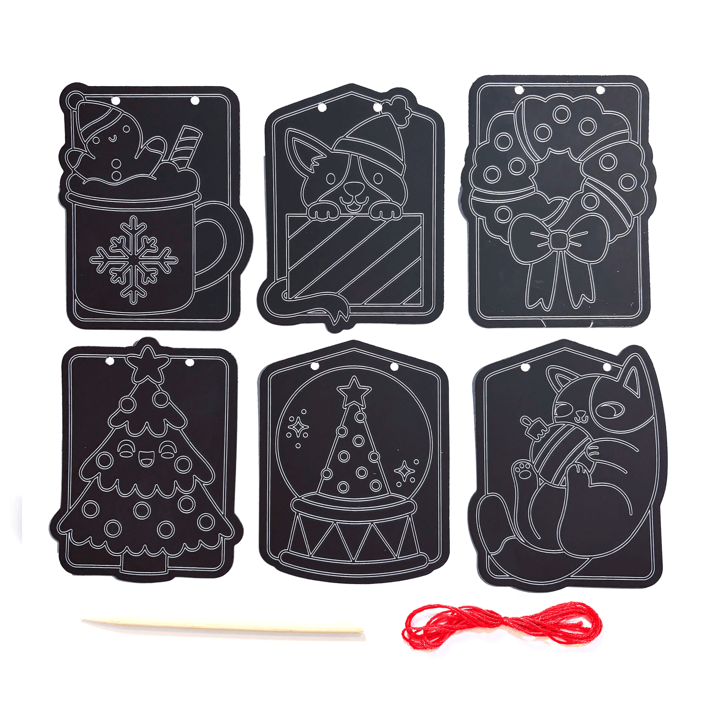 Mini Scratch & Scribble Window Banner Kit - Festive Friends