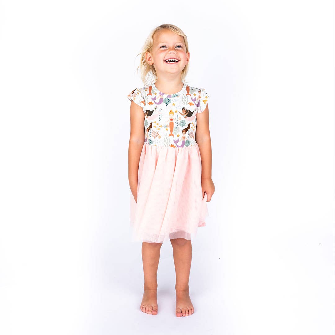 Making Waves Mermaids Girl Tulle Dress Bamboo Kids Clothing: 18-24M